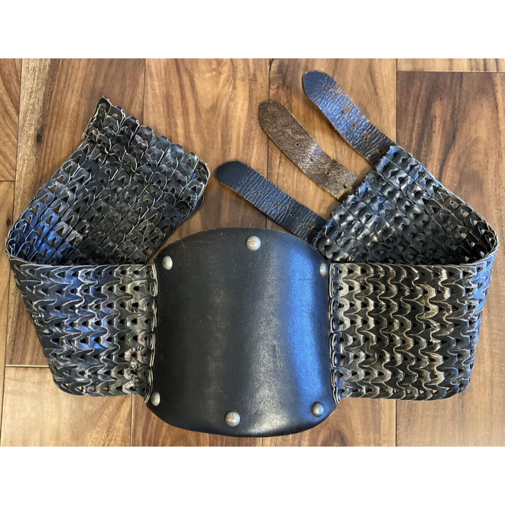 Vintage 1950s UNITED AIRLINES Leather Kidney Black Belt Aviator Rare Promotion